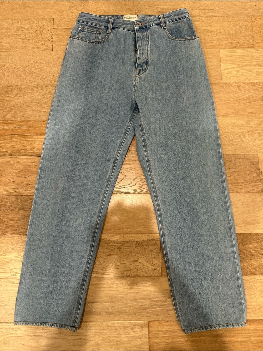 Suitsupply Mens Candiani Denim Jeans 32x30 Light Blue Made in Italy Selvedge
